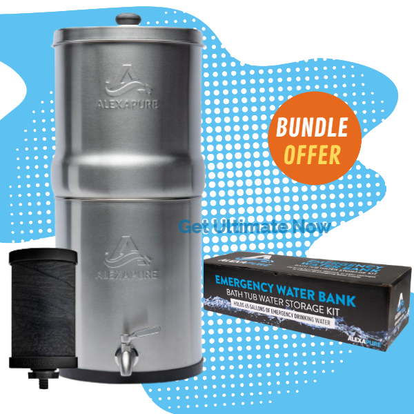 Alexapure Pro Water Filtration System with Alexapure Emergency Water B
