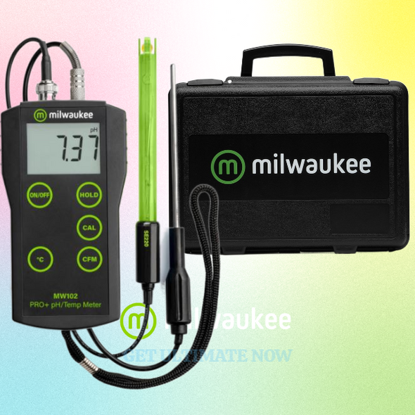 Milwaukee MW102 PRO+ 2-in-1 pH and Temperature Meter with ATC - ULTIMATE Bundle pack