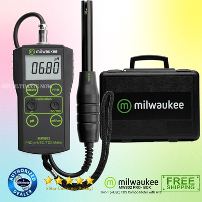 Milwaukee MW802 PRO 3-in-1 pH, EC, TDS Combo Meter with ATC with Hard Carrying Case