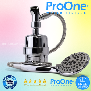 ProOne Chrome Plus Shower Filter With Massage Head & extended hose