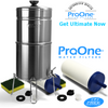 ProOne Traveler Plus Brushed Stainless steel with 2-ProOne 5 inch G2.0 filter