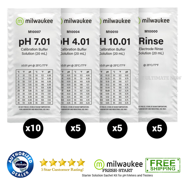 Milwaukee FRESH-START Starter Solution Sachet Kit for pH Meters and Testers