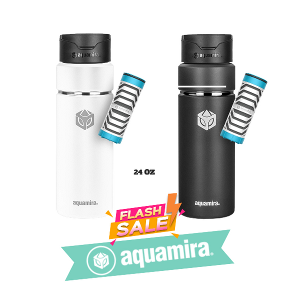Aquamira SHIFT 24 oz. Filter Bottle-White & Black