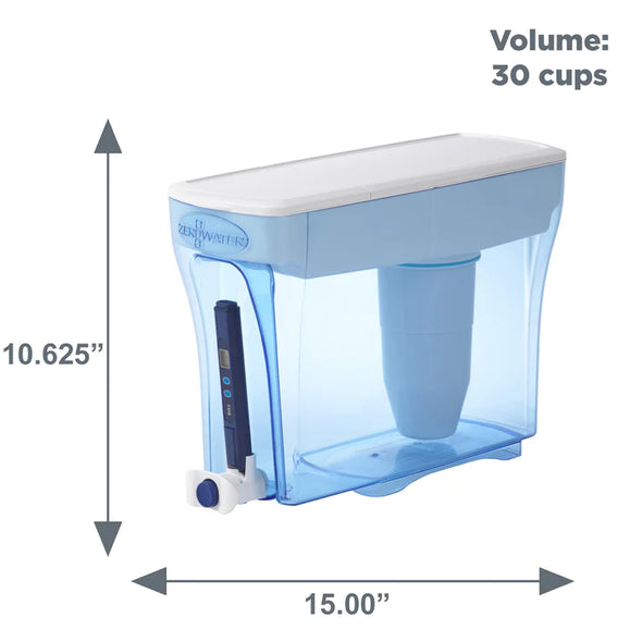 ZeroWater 30 Cup Ready-Pour Dispenser with 5 Filter and TDS Meter, ZD-030RP