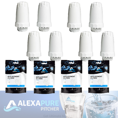 Certified Alexapure Pitcher Replacement Filter 4-Pack (8 total filters)