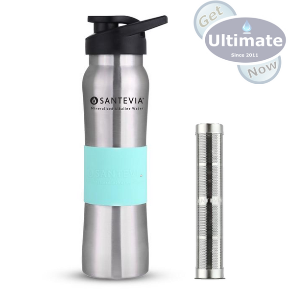 Santevia Stainless Steel Water Aqua Bottle with Power Stick Water Bottle Filter