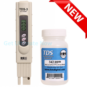 HM Digital TDS-3 TDS Handheld meter Tester + NaCl 342ppm calibration solution